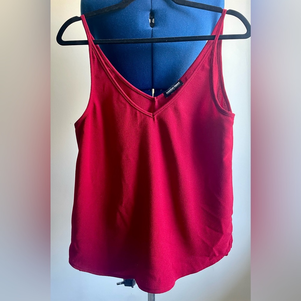 American Apparel Red V-Neck Women's Top
